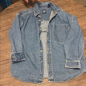 GAP Washed Blue Denim Button-Front Shirt